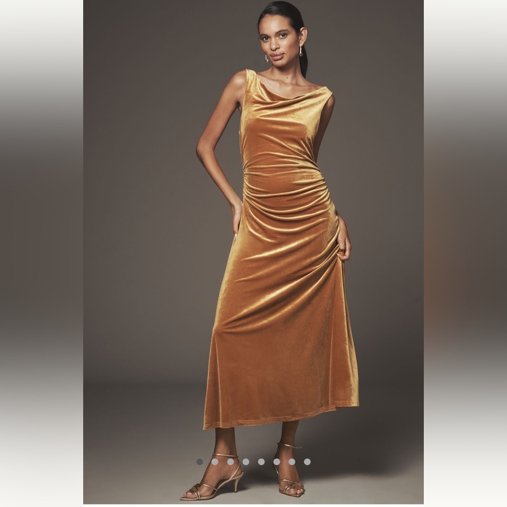 NWT Flat White Sleeveless Velvet Midi Dress